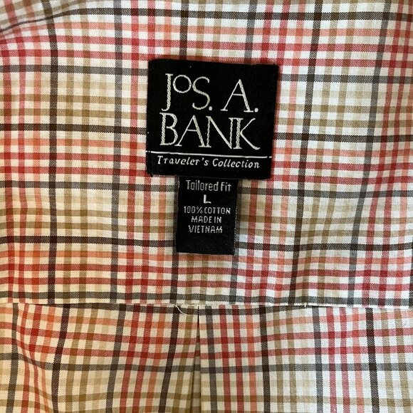 Jos. A. Bank Plaid Button Down Tailored Fit Shirt - Size Large - Picture 4 of 6